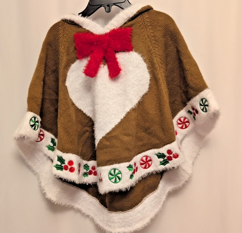 margaux & lexi nwt S/4 brown swing jscket sweater heart bows candy holiday